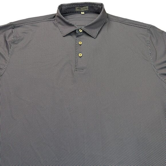 Peter Millar Summer Comfort Polo Shirt Mens XL All Over Geo Print Golf Stretch - Picture 2 of 10